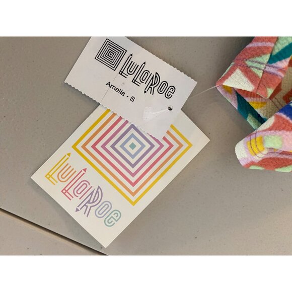 NWT LuLaRoe Amelia Yellow Geometric Print Dress Small - Picture 5 of 12